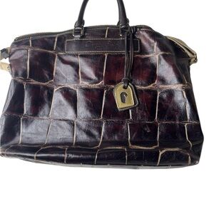Dooney & Bourke Brown Leather Trimmed Bag